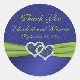 Adesivo Redondo Autocolante Real Azul e Chartreuse 3"