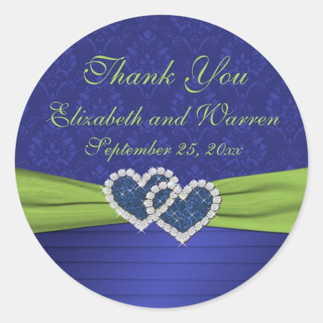 Adesivo Redondo Autocolante Real Azul e Chartreuse 3" (Frente)