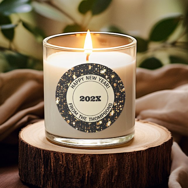 Adesivo Redondo autocolante redondo | Feliz ano novo festivo de 3  (Criador carregado)