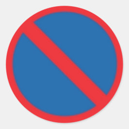 Adesivo Redondo Autocolante redondo sem sinal de tráfego de estaci