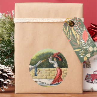 Adesivo Redondo Autocolante redondo "Stork Attack" (sem crianças)