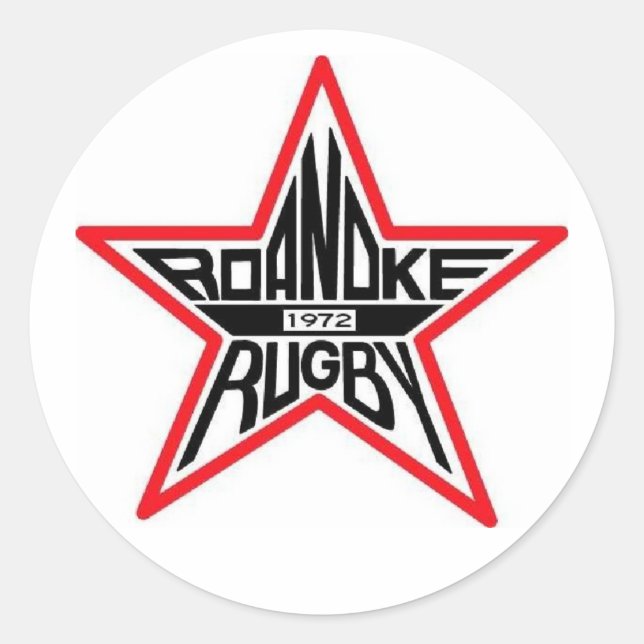 Adesivo Redondo Autocolante Roanoke Rugby (Frente)