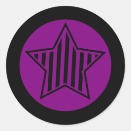 Adesivo Redondo Autocolante roxo e preto