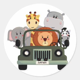 Adesivo Redondo Autocolante Safari