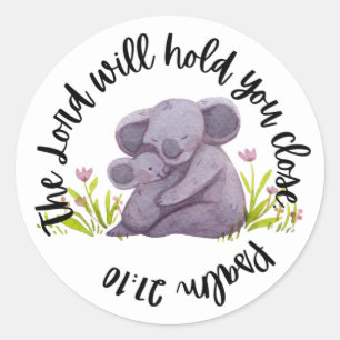 Adesivo Redondo Autocolante (Salm 27:10 Koala)