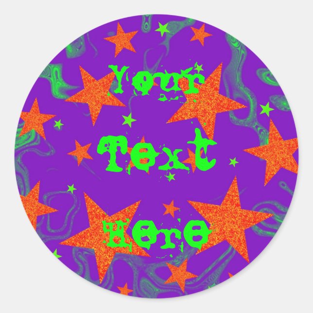 Adesivo Redondo Autocolante 'Seu Texto' (Frente)