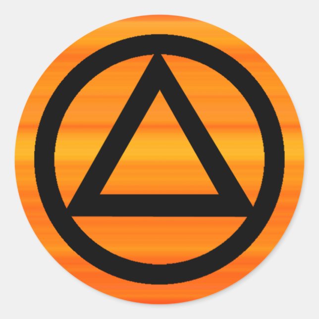 Adesivo Redondo Autocolante Sobriety Recovery e Triangle Recovery (Frente)