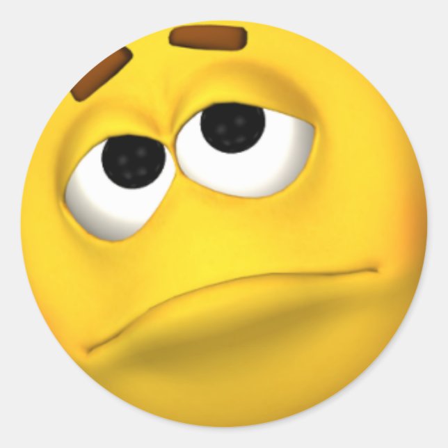 Adesivo Redondo Autocolante triste (Frente)