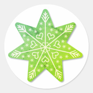 Adesivo Redondo Autocolante verde de natal decorado