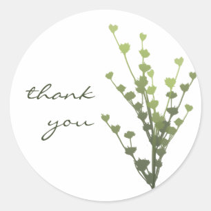 Adesivo Redondo Autocolante Verde Simples - Obrigado