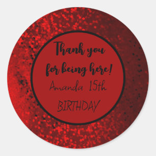 Adesivo Redondo autocolante vermelho