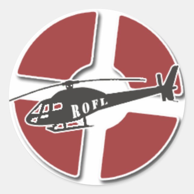 Adesivo Redondo Autocolante vermelho RoFL (Frente)