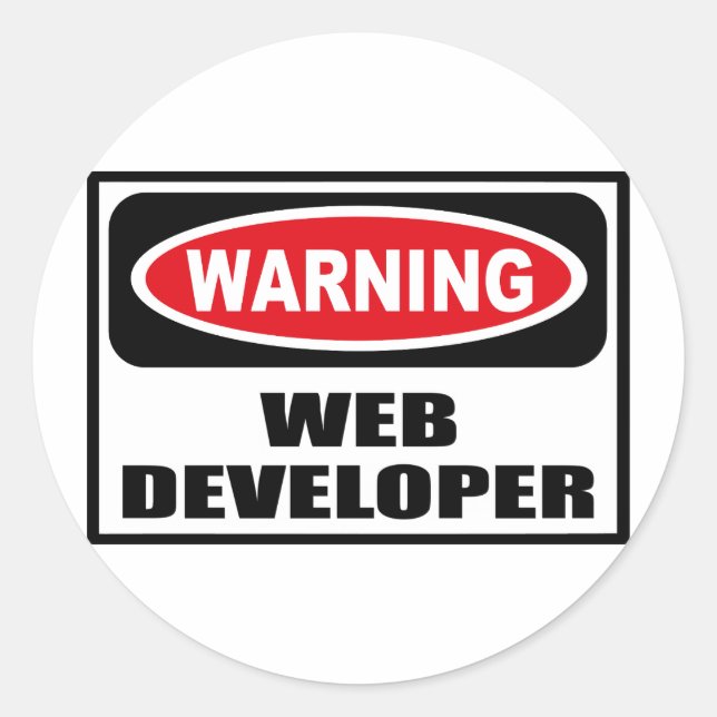 Adesivo Redondo Autocolante WEB DEVELOPER (Frente)