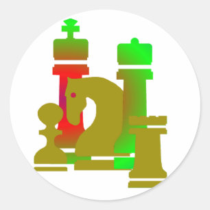 Adesivo Redondo Autocolante xeque/chess sticker