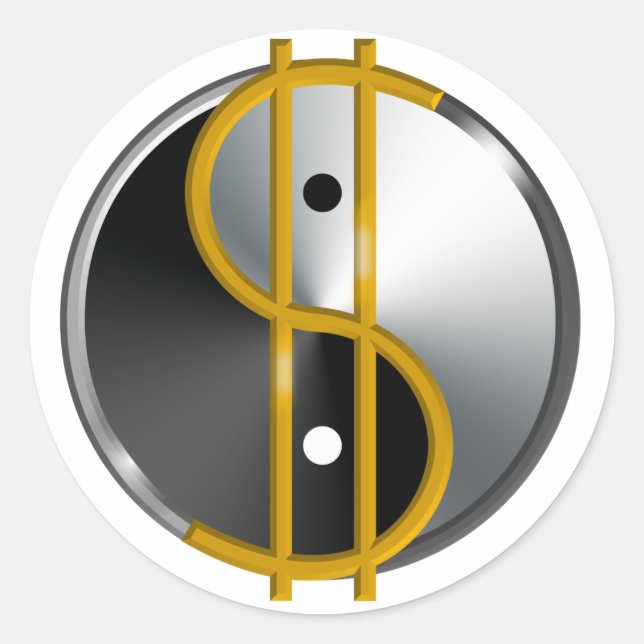 Adesivo Redondo Autocolante Yin/Yang (Frente)