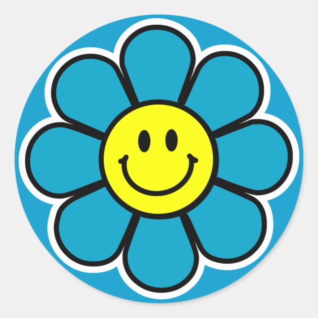 Adesivo Redondo Autocolantes (Azul) (Frente)