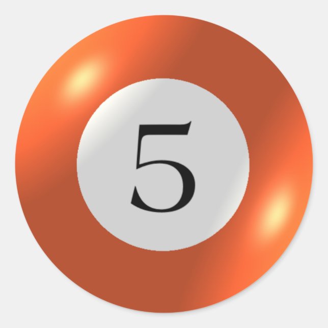 Adesivo Redondo Autocolantes - Bilhetes - 5 Ball (Frente)