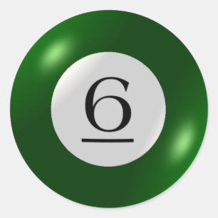 Adesivo Redondo Autocolantes - Bilhetes - 6 Ball