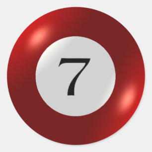 Adesivo Redondo Autocolantes - Bilhetes - 7 Ball