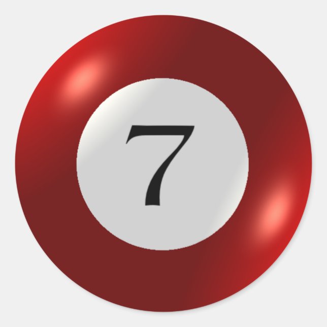 Adesivo Redondo Autocolantes - Bilhetes - 7 Ball (Frente)