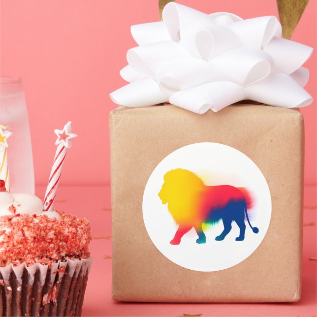 Adesivo Redondo Autocolantes Coloridos de Estirpe Lion (Festa)