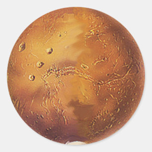 Adesivo Redondo Autocolantes com Marte Planeta