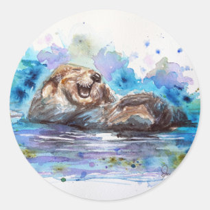 Adesivo Redondo Autocolantes com proteção aquarela