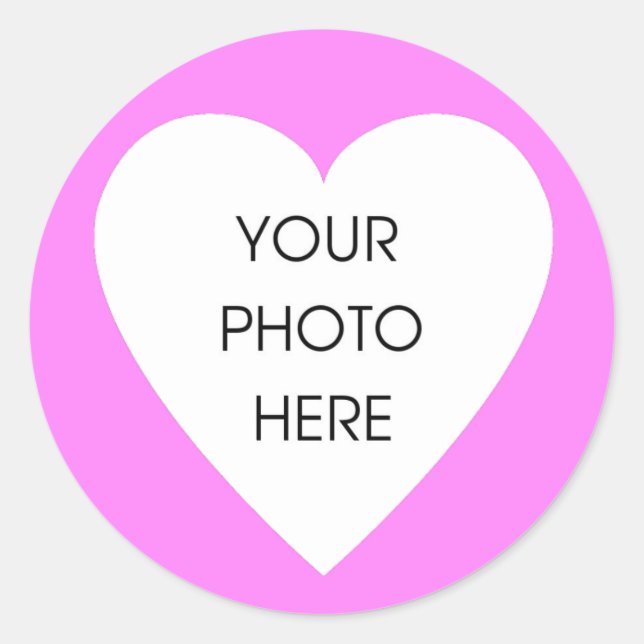 Adesivo Redondo Autocolantes cor-de-rosa (Frente)