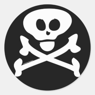 Adesivo Redondo Autocolantes crônicos e crossbones