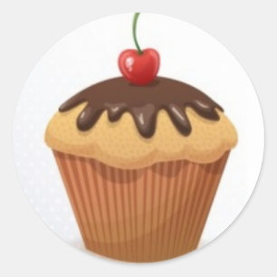 Adesivo Redondo Autocolantes/Cupcake