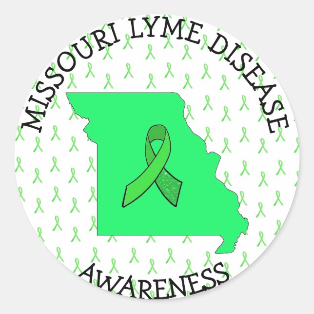 Adesivo Redondo Autocolantes da doença de Lyme do Missouri (Frente)