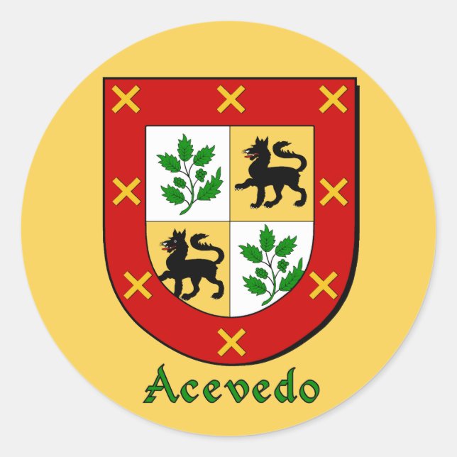 Adesivo Redondo Autocolantes da família Acevedo (Frente)