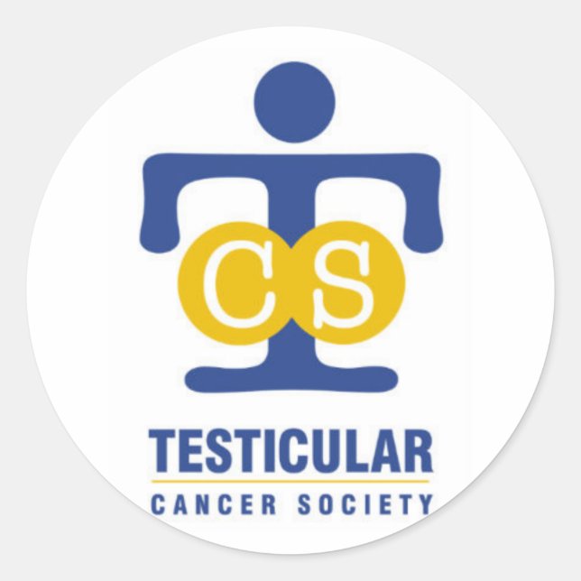 Adesivo Redondo Autocolantes da sociedade do Cancer testicular (Frente)