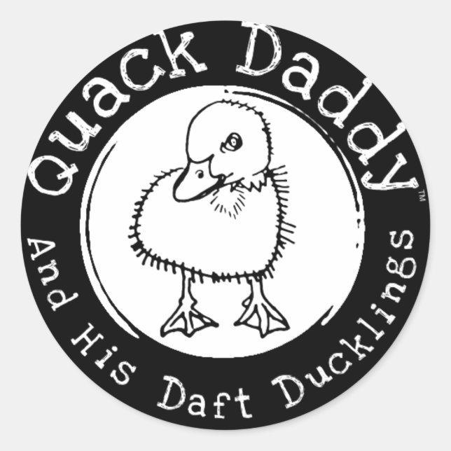 Adesivo Redondo Autocolantes "Daft Ducker" de Pai quack (Frente)