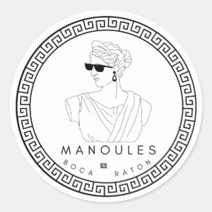 Adesivo Redondo Autocolantes de 3" com Manoules - Folha de 6
