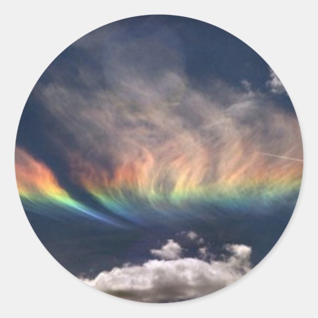 Adesivo Redondo Autocolantes de arco-íris (Frente)