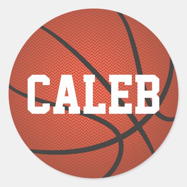Adesivo Redondo Autocolantes de basquete de nome personalizado (Frente)