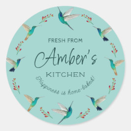 Adesivo Redondo Autocolantes de beija-flores personalizados