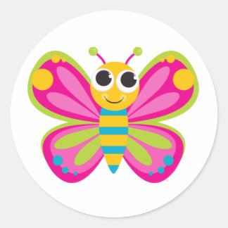 Adesivo Redondo Autocolantes de borboletas