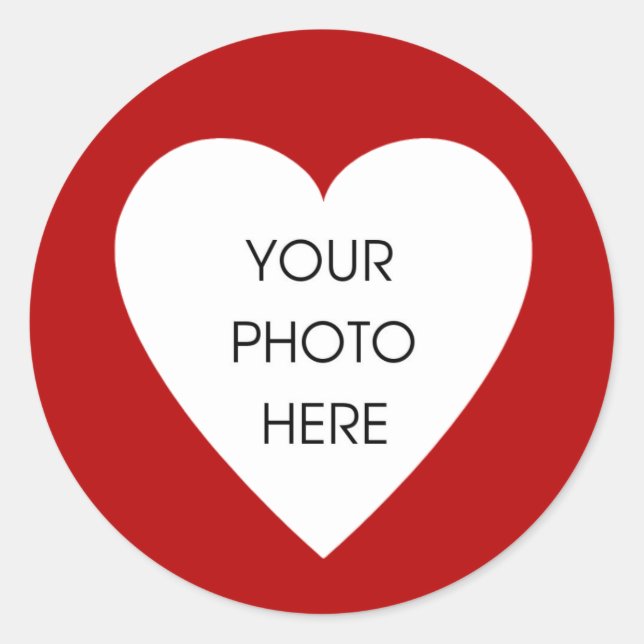 Adesivo Redondo Autocolantes de bordas do Coração Vermelho (Frente)