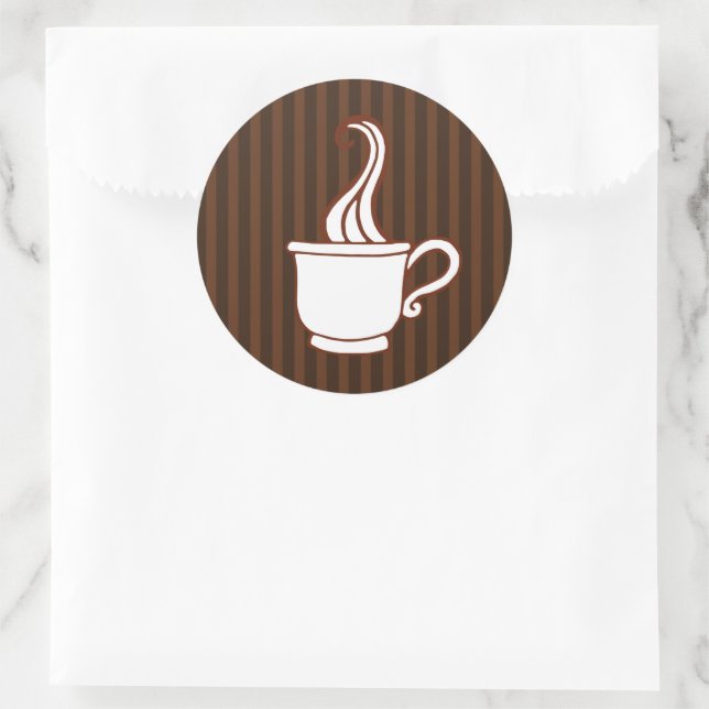 Adesivo Redondo Autocolantes de café (Bolsa)