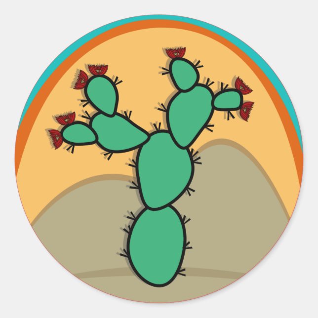 Adesivo Redondo Autocolantes de Cena do Sudoeste (Frente)