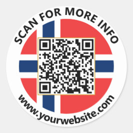 Adesivo Redondo Autocolantes de código QR da Noruega moderna, Band