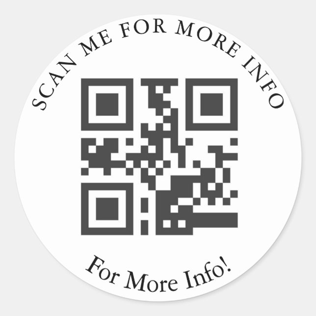 Adesivo Redondo Autocolantes de código QR personalizados (Frente)