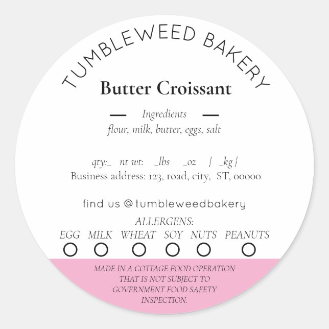 Adesivo Redondo Autocolantes de Comida de algodão moderno (Frente)