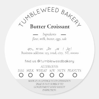 Adesivo Redondo Autocolantes de Comida de algodão moderno