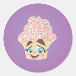 Adesivo Redondo Autocolantes de Cupcake Confetti