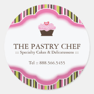 Adesivo Redondo Autocolantes de Cupcake personalizáveis