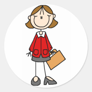 Adesivo Redondo Autocolantes de Dama de Negócios