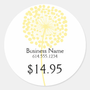Adesivo Redondo Autocolantes de Dandelion Amarelos